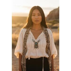 Mega Naja Necklace - Blue Mojave Turquoise & Black Onyx - Sterling Silver 925